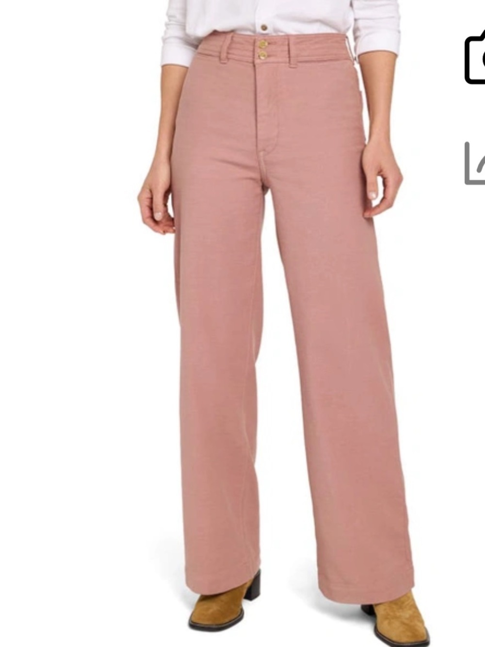 Faherty Harbor Stretch Terry Wide Leg Pants- Sz 25 - Wood Rose